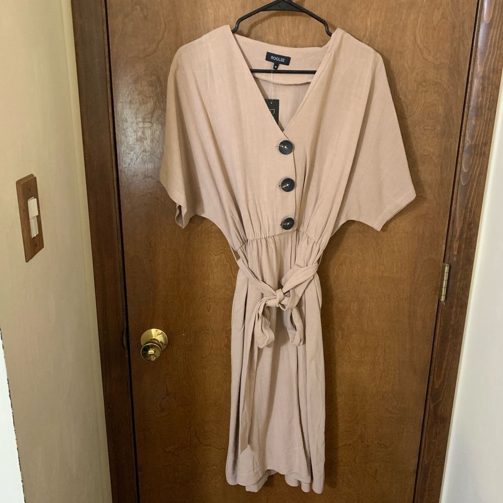 Roolee Tie Waist Midi Dress
